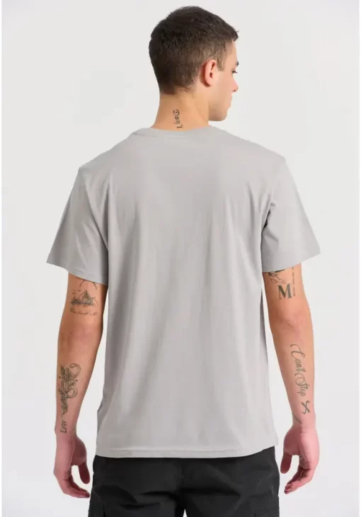 T shirt με minimal branded τύπωμα FBM009 311 04 Grey (4)