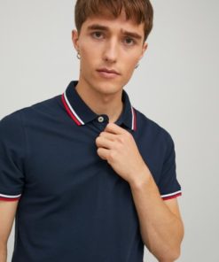 t shirt polo 12136668 Navy BlazerRed (4)