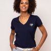 t shirt με V neck λαιμό 163Mulla Navy