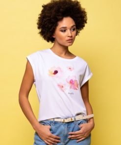 t shirt με τύπωμα 165Mona White