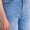 Γυναικεία τζιν βερμούδα με washed effects FBL009 165 03 Blue Denim