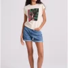 Γυναικείο t shirt με τύπωμα σε boho look FBL009 129 04 Chalk (2)