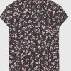 Γυναικείο πουκάμισο με all over floral τύπωμα FBL009 112 05 Black