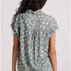 Γυναικείο πουκάμισο με all over floral τύπωμα FBL009 112 05 Green (3)