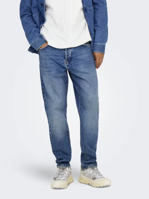 jean παντελόνι tapered 22029360 Medium Blue Denim (3)