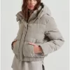 Puffer μπουφάν με αποσπώμενη κουκούλα FBL010 106 01 Grey