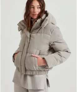 Puffer μπουφάν με αποσπώμενη κουκούλα FBL010 106 01 Grey