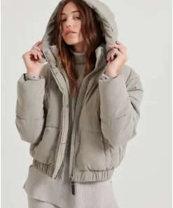 Puffer μπουφάν με αποσπώμενη κουκούλα FBL010 106 01 Grey (3)