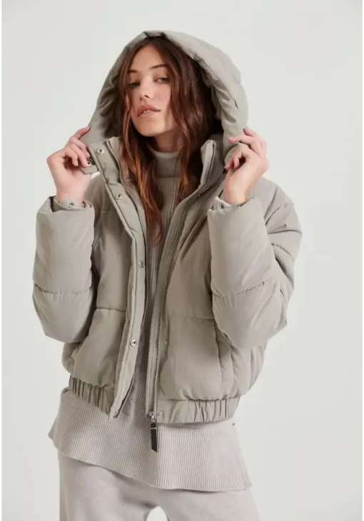 Puffer μπουφάν με αποσπώμενη κουκούλα FBL010 106 01 Grey (3)