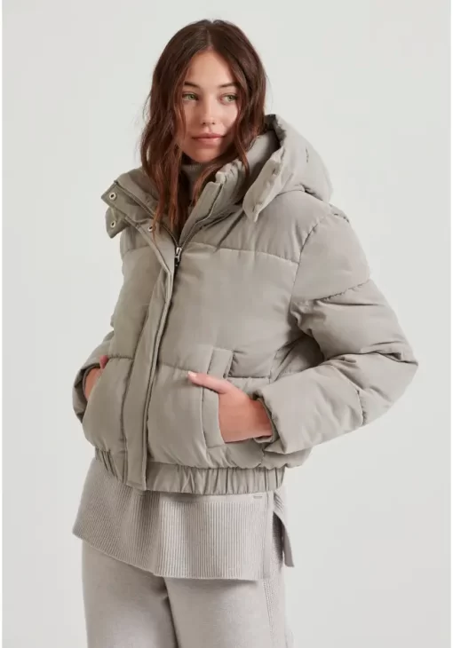 Puffer μπουφάν με αποσπώμενη κουκούλα FBL010 106 01 Grey