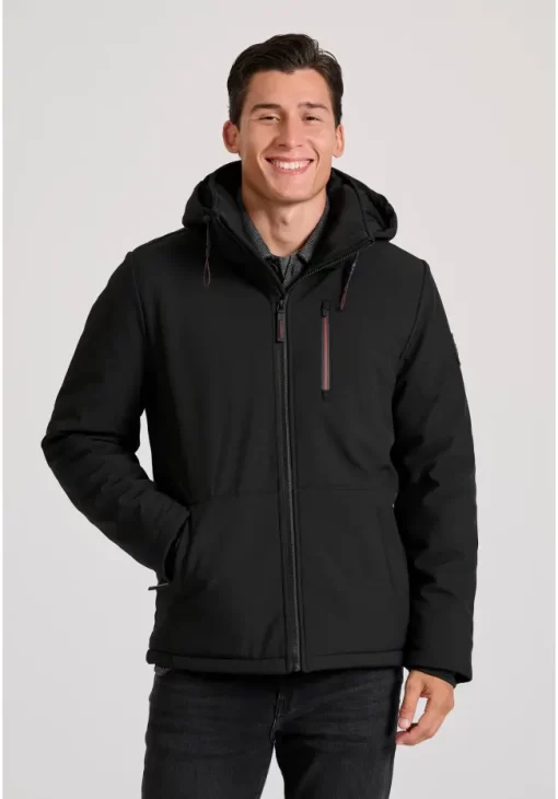 Softshell μπουφάν με ελαφριά επένδυση και κουκούλα FBM010 018 01 Black (4)