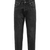 jean παντελόνι cropped tapered 22031795 Washed Black Denim