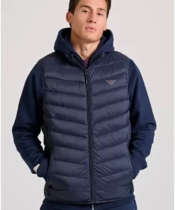 Αμάνικο καπιτονέ puffer μπουφάν FBM010 001 01 Navy