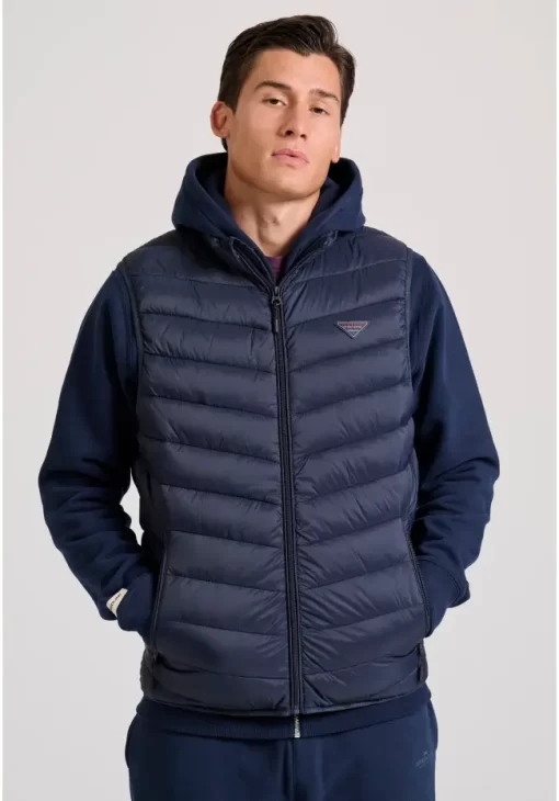 Αμάνικο καπιτονέ puffer μπουφάν FBM010 001 01 Navy