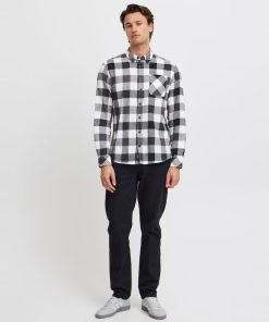 Ανδρικό καρό flannel πουκάμισο 20717151194007 Black