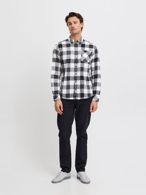 Ανδρικό καρό flannel πουκάμισο 20717151194007 Black