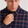 Ανδρικό καρό flannel πουκάμισο FBM010 026 05 Cranberry (2)