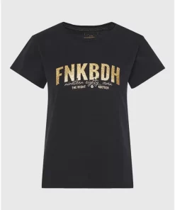 Γυναικείο t shirt με branded τύπωμα στο στήθος FBL010 115 04 Black