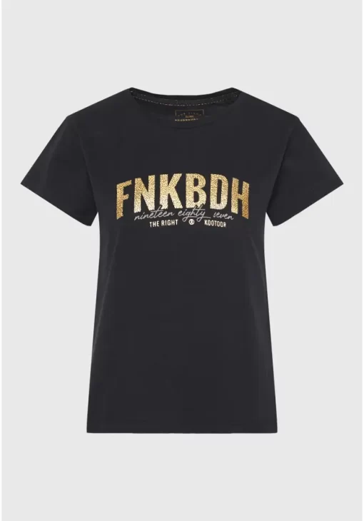 Γυναικείο t shirt με branded τύπωμα στο στήθος FBL010 115 04 Black