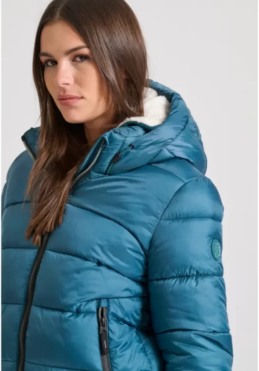 Καπιτονέ puffer μπουφάν με κουκούλα FBL010 103 01 DK Moss (3)