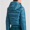 Καπιτονέ puffer μπουφάν με κουκούλα FBL010 103 01 DK Moss (4)