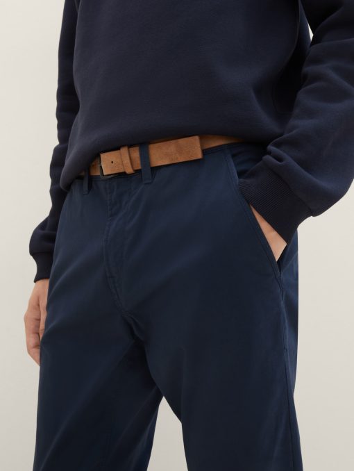 Παντελόνι chinos με ζώνη 100825310668 Navy