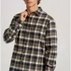 Funky Buddha Ανδρικό καρό flannel πουκάμισο FBM010 030 05 Khaki (4)