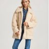 Loose fit faux fur jacket FBL010 123 01 Chalk