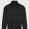 Overshirt casual πουκάμισο με κοτλέ γιακά FBM010 075 05 Black.