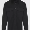 Overshirt casual πουκάμισο με κοτλέ γιακά FBM010 075 05 Black