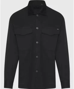 Overshirt casual πουκάμισο με κοτλέ γιακά FBM010 075 05 Black