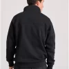 Relaxed fit half zip φούτερ με branded τύπωμα FBM010 011 06 Black