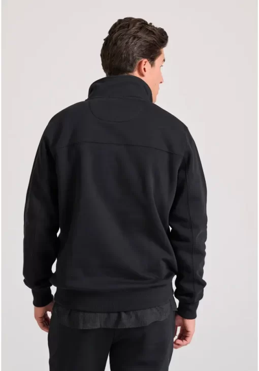 Relaxed fit half zip φούτερ με branded τύπωμα FBM010 011 06 Black