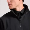 Relaxed fit half zip φούτερ με branded τύπωμα FBM010 011 06 Black (3)