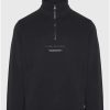 Relaxed fit half zip φούτερ με branded τύπωμα FBM010 011 06 Black (3).