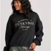 Relaxed fit φούτερ με Funky Buddha κέντημα FBL010 107 06 Black (2)