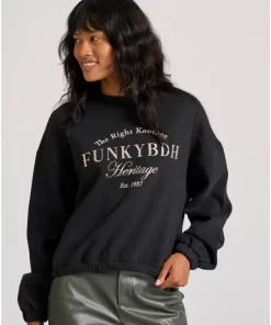 Relaxed fit φούτερ με Funky Buddha κέντημα FBL010 107 06 Black (2)