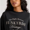 Relaxed fit φούτερ με Funky Buddha κέντημα FBL010 107 06 Black (3)