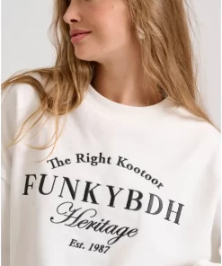 Relaxed fit φούτερ με Funky Buddha κέντημα FBL010 107 06 Off White (3)