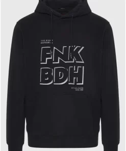 Relaxed fit φούτερ με κέντημα στο στήθος FBM010 018 06 Black