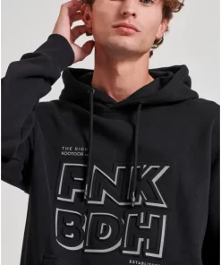 Relaxed fit φούτερ με κέντημα στο στήθος FBM010 018 06 Black (3)