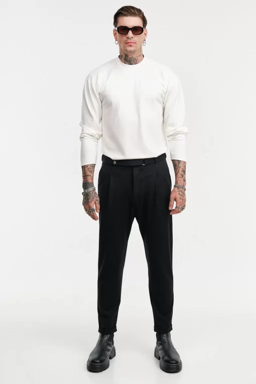 chinos παντελόνι με πιέτες 60241 Black