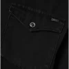 garment dyed denim πουκάμισο FBM010 052 05 Black (2)