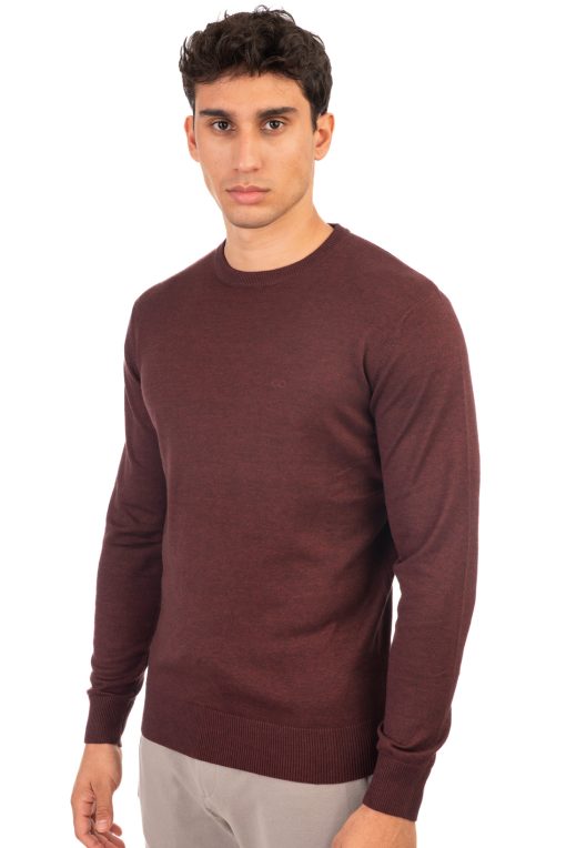 Πλεκτό με στρογγυλή λαιμόκοψη KNIT 8000 Bordeaux Mel (4)