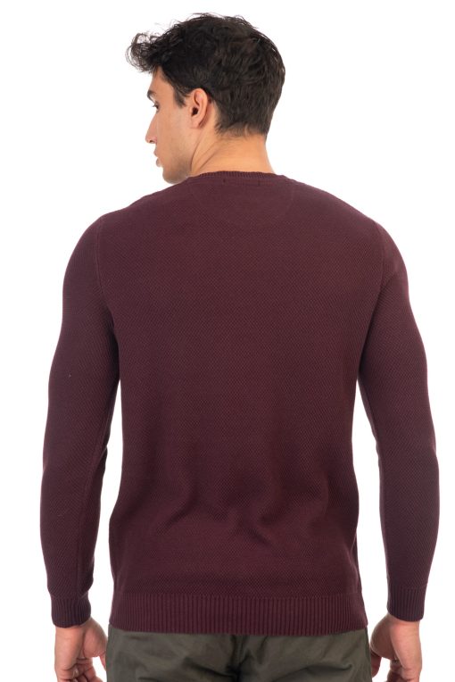 Πλεκτό με στρογγυλή λαιμόκοψη KNIT 8011 Aubergine (2)