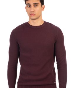 Πλεκτό με στρογγυλή λαιμόκοψη KNIT 8011 Aubergine (4)