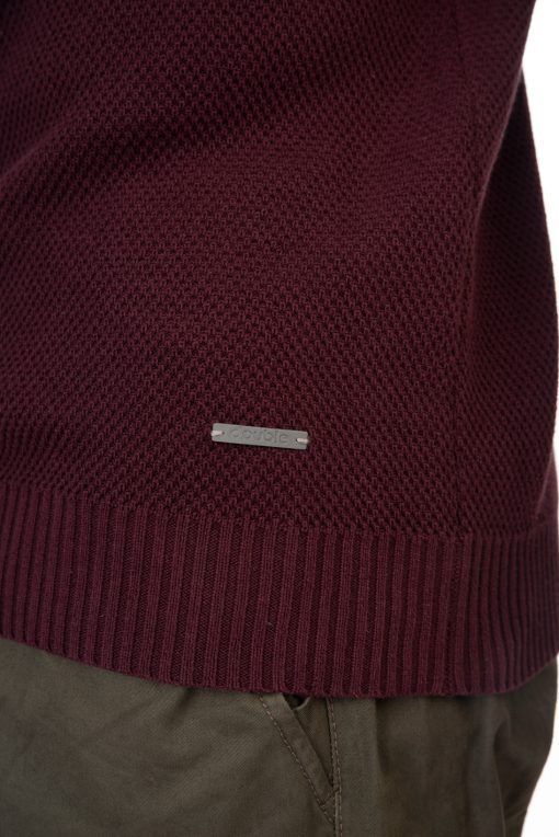 Πλεκτό με στρογγυλή λαιμόκοψη KNIT 8011 Aubergine