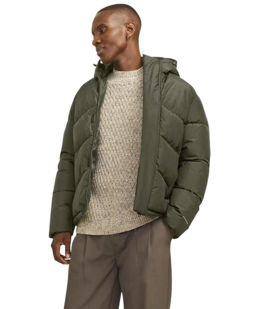 μπουφάν puffer με ενσωματωμένη κουκούλα 12259850 Khaki