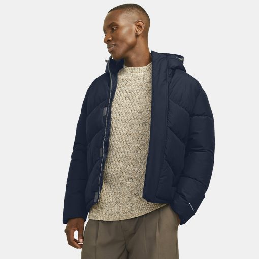 μπουφάν puffer με ενσωματωμένη κουκούλα 12259850 Navy (4)