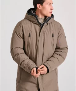 Comfort parka μπουφάν με επένδυση και κουκούλα FBM010 041 01 Beige